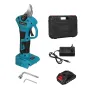 VIOLEWORKS 21V Brushless Pruning Shears with 1500mAh Battery and EU Plug Charger in Blue and Black Packaged in CE-Labeled Paper Box