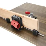 ENJOYWOOD XK4S PRO Pocket Hole Jig with Stabilizing Bar Stop Block Aluminum Alloy Woodworking Drill Guide for DIY Carpentry Projects