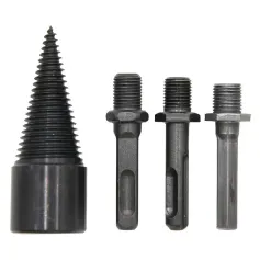 4PCS 32mm Black With Replaceable Handle Firewood Drill Bit Hand Electric Drill Electric Hammer Machine With Round Handle Square Handle Electric Tools For Broken Wood