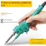 80W 120W Soldering Iron Kit Ceramic Heating Element Adjustable 500/550°C Manual Solder Feed 110/220V EU US Plug Options