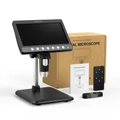 Digital Microscope 50-1200X Magnification 7-Inch 1920*1080P Screen 5MP TYPE-C Port 8 LED for Precise Inspection