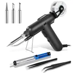 80W 110V Automatic Soldering Iron Kit with Ceramic Heater Quick Heating Solder Gun for Electronics Repair and DIY Projects
