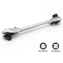 2-in-1 Mini Socket Ratchet Wrench 72-Tooth Dual-Head Design Chrome-Plated Accepts 1/4\ Hex Bits Magnetic Power for Tight Spaces
