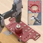 ENJOYWOOD Shelf Pin Jig Hinge Jig 2 in 1 Self-contained Clamping Function All Metal Shelf Pin Drilling Jig with 7 Drill Bits Shelf Jig and Cabinet Hardware Jig Tool Drill Guide