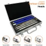 6 In 1 Carbide Tipped Wood Turning Tools Set Latest Lathe Rougher Finisher Swan Neck Hollowing Tools and Interchangeable Aluminum Alloy Grip Handle with Diamond Round Square Carbide Inserts