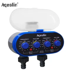Aqualin Ball Valve دوو دەرچەی ئۆتۆماتیکی کۆنترولکەری ئاودێری باخچە لەگەڵ چوار ژمارە تایمەر ئاو 0 پەستان دژە ئاو دروستکردنی کاریگەری بەرز نمونەیی بۆ بەڕێوەبردنی کاریگەری ئاودێری