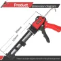 1350N Rotatable Caulking Gun Manual Glue Sealant Gun Finishing Tools Glass Corner Seam Filling Concrete Tile Joint Hand Tools