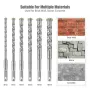 6PCS 10mm Round Shank Tungsten Carbide Twist Concrete & Masonry Drill Bits Set 6mm/8mm/10mm/12mm/14mm/16mm Cutting Diameter for Concrete Stainless Steel Tiles Glass Precision Milling Tool