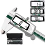 150 mm LCD-skärm i rostfritt stål, digitalt skjutmått, 6 tum, bråkdel / mm / tum, högprecisions LCD-skjutmått i rostfritt stål