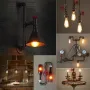 Interrupteur d'éclairage vintage Steampunk 1/2 pouce avec fil traversant en fer rouge