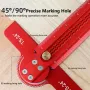Professional Aluminum Alloy Woodworking Ruler with 0-90° Angle Marking Versatile Line Drawing Precise Measurement Imperial System