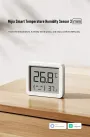2Pcs XIAOMI 3 Mijia Smart Temperature Humidity Sensor Mini 0°C-60°C Range Bluetooth 5.0 High Precision Compact Hygrometer with LCD Display and Wall Sticker