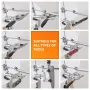 RX-009 Professional Knife Sharpener with 4 Whetstones Dual Clamps 360° Rotation Flip Design Fixed-Angle Stainless Steel Kitchen Chef Knife Sharpening Kit Abrasive Holding System Tools