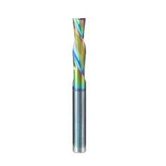 Broca de fresado en espiral de corte descendente HONGDUI, vástago de 1/4 de pulgada, diámetro de corte de 1/4 de pulgada, broca de fresado con revestimiento DLC ta-C para tallado de madera, corte por inmersión