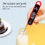 Digital Meat Thermometer Foldable Probe Fast Reading -50℃ to 300℃ Auto-Off LCD Display for Cooking BBQ Kitchen