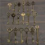 18Pcs Antique Vintage Old Look Skeleton Key Lot Pendant Heart Bow Lock Steampunk