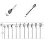 Yeni 10 adet 1/8\ Shank Tungsten Karbür Freze Kesici Döner Alet Burr Çift Elmas Kesme Döner Dremel Aletleri Elektrikli Taşlama