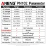Pinza amperometrica digitale ANENG PN102+ con comando vocale in inglese e batteria esclusa. Misurazione precisa della corrente per test elettrici e risoluzione dei problemi.