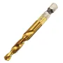 Drillpro 6pcs HSS 6542 M3-M10 Combination Drill Titanium Coated Tap Bit Set 1/4 Inch Hexagon Metric Deburr Countersink Bits Screw Thread Metric Tap