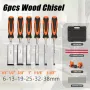 10PCS Wood Carving Chisel Set with 6pcs Premium Wood Chisel with Honing Guide / Heat-Treated 60 Cr-V / Sharpening Stone / Carpenter Pencils