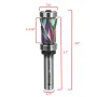 HONGDUI Flush Trim Router Bit 1/2 inch Shank 7/8 inch Cutting Diameter Compression Spiral Top & Bottom Bearing Spiral Router Bit Set DLC ta-C coated Double Bearings Pattern Bit For Woodworking