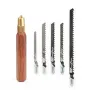 Woodworking Hand Saw Rosewood Handle High Carbon Steel Blades Brass Collet Interchangeable Blades Fine/Coarse Teeth for Precise Cuts Woodworking Tools
