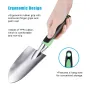 Garden Tool Set 3 Pack Aluminum Heavy Duty Gardening Kit Includes Hand Trowel Transplant Trowel and Cultivator Hand Rake with Soft Rubberized Non-Slip Ergonomic Handle Garden Gifts