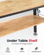ENJOYWOOD WB0102-Plus 60 Inch Workbench with Pegboard & Rubber Pad / Adjustable Height / 2000 LBS Load Capacity / Power Outlet for Woodworking Garage Workshop Office Shop