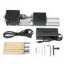 EU Plug Wood Lathe Set Mini Beads Machine Miniature Rotary Tool Multifunction Lathe DIY Woodworking Pearl Lathe Grinding and Polishing Beads