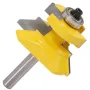 Drillpro Lot de 2 fraises à rainurer en V à tige de 8 mm et languette assortie avec roulements à billes de qualité supérieure pour le travail du bois