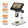 DM4 1000X Digital Microscope 4.3\ HD LCD with 32GB Card Metal Bracket Magnifying Loupe Camera Lens 2MP Adjustable LED Microscope