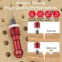 Woodworking Step Drill Bit Countersink Drill Bit with Adjustable Depth Stop 82 Degree Carbide Tipped with Replaceable Pilot Drill Bit1/4\ Quick Release Hex Shank for Woodworking Pilot Screw Holes