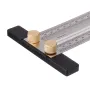 Drillpro 200/300/400mm Stainless Steel Precision Marking T Ruler Hole Positioning Measuring Ruler Woodworking Scriber Scribing Tool