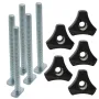 5 Pack T Bolt Knob Kit Miter Track Sliding Nut Woodworking Tool Jigs Screw Fixture For Workbench T-Slot Suitable Use With 1/4\ And Universal T-Track