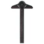 Aluminum Alloy Woodworking Carpentry Edge Ruler with Adjustable Protractor Angle Finder T-square Marking Scriber Gauge for Carpenter Work Layout and Measuring Tools
