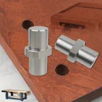 Stainless Steel Workbench Stop 19/20mm Dual-Sided Bench Dog Hole Plate Polished Metal Limit-Block for Woodworking Tables with Easy Installation Workshop Furniture Polished Metal Sturdy Metal Block Woodworking Bench