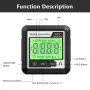 360° Digital Level Angle Gauge Mini Measuring Protractor Inclinometer with Electronic Magnetic Base Backlight Carpenter Tools