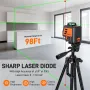 GOCHIFIX Livella laser a 5 linee con treppiede, 2 punti a piombo, livella laser a linea verde autolivellante per pavimenti da costruzione, piastrelle, piastra di mira inclusa, batteria, borsa per il trasporto