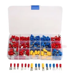 280 pezzi terminali a forcella connettori per cavi isolati filo elettrico crimpatura anello di testa forcella set capicorda arrotolati kit