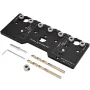 Adjustable Aluminum Alloy Cabinet Hardware Jig Shelf Pin Jig with 2 PCS 5mm Drill Bits Woodworking Pocket Hole Punch Locator Drill Guide