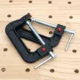 1Pcs C Clamp 4 Inch Heavy Duty G-Clamp Wood Working Clamp with Quick Move Button for DIY Carpentry Woodworking Welding/Building