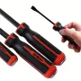 Heavy-Duty CR-V Long Tire Spoon Pry Bar With Non-Slip Handle Caps Perfect for Automotive Demolition Nail Pulling & More