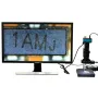 HAYEAR 4K Industrial Microscope Camera HDMI USB Outputs 180X C-mount Lens 144 LED Light Big Boom for PCB Repair Soldering