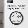 Thin Magnetic Digital LED Wall Clock with Large LCD Display Date Temperature Humidity USB Powered Compact Design for Home Office Wall or Desk Decoration