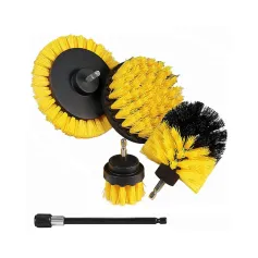 Set di 5 spazzole per trapano e spazzolone elettrico, soluzione di pulizia versatile con attacco estensibile, fibra di poliestere di alta qualità, facile installazione e kit di strumenti per lucidatura auto.