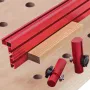 2 Pack T-Track Hold Down Clamp 19mm/20mm Desktop Dog Hole Aluminum Fence Bracket Woodworking Workbench DIY Right Angle Assistance Connecting Table Peg