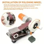 Ponceuse à bande électrique, rectifieuse pour le travail du bois, mini ponceuse à bande et affûteuse de couteaux, double fonction, idéale pour le travail du bois, le métal, les projets de bricolage