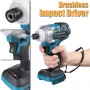 Drillpro 18V 520N.m Cordless Brushless Power Impact Drivers Electric Screwdriver Drill Stepless Speed Change Switch Adapted To 18V Battery
