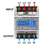 SmartMeter 100A LCD kWh licznik energii z trójfazowym podświetleniem szyny prowadzącej do użytku domowego monitorowanie zużycia energii 3*127/220VAC pomiar zużycia energii