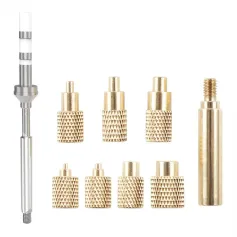 TS100 Hot Melt Nut Insertion Kit Brass CNC Precision for M2 M3 M4 M5 M6 M8 Compatible with 936 Soldering Iron Tips